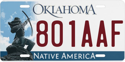 OK license plate 801AAF