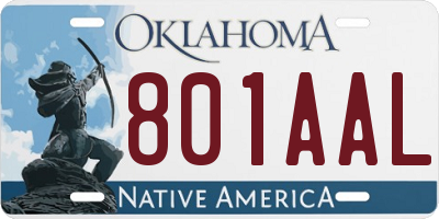 OK license plate 801AAL