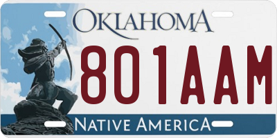 OK license plate 801AAM