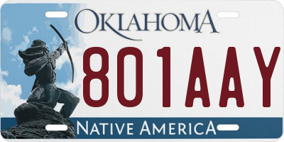 OK license plate 801AAY