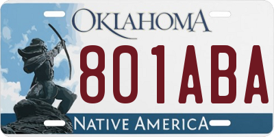 OK license plate 801ABA