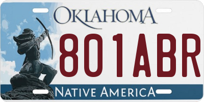OK license plate 801ABR