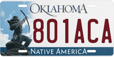 OK license plate 801ACA