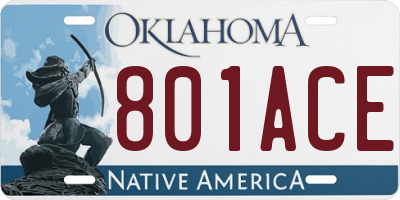 OK license plate 801ACE