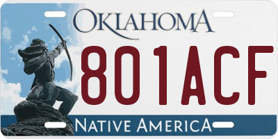 OK license plate 801ACF