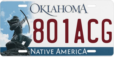 OK license plate 801ACG