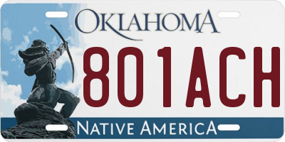 OK license plate 801ACH