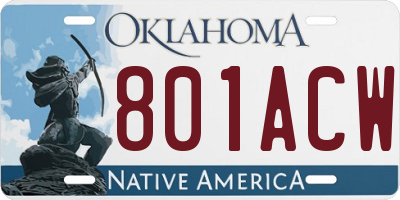OK license plate 801ACW
