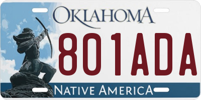 OK license plate 801ADA