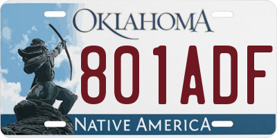 OK license plate 801ADF