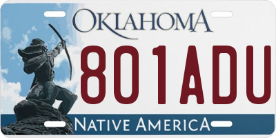 OK license plate 801ADU