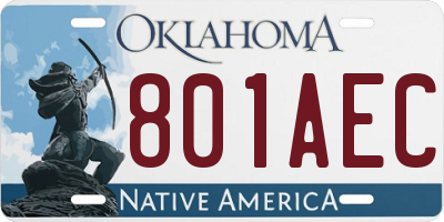 OK license plate 801AEC