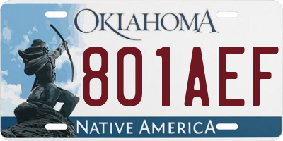 OK license plate 801AEF