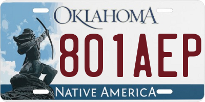 OK license plate 801AEP