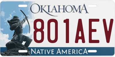 OK license plate 801AEV