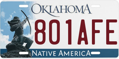 OK license plate 801AFE