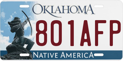 OK license plate 801AFP