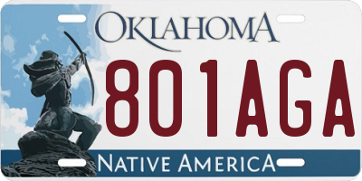 OK license plate 801AGA