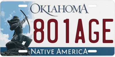 OK license plate 801AGE