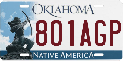OK license plate 801AGP