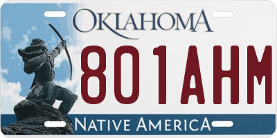 OK license plate 801AHM