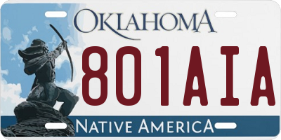 OK license plate 801AIA