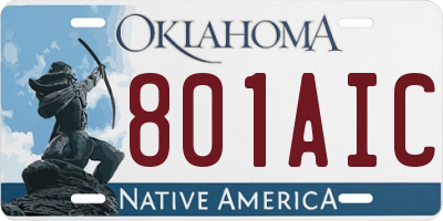 OK license plate 801AIC