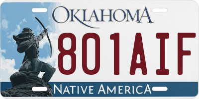 OK license plate 801AIF