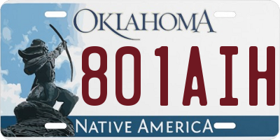 OK license plate 801AIH