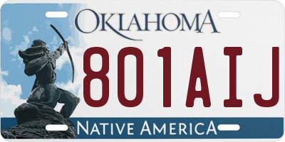 OK license plate 801AIJ