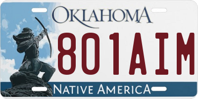 OK license plate 801AIM