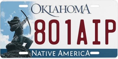 OK license plate 801AIP