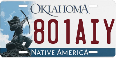 OK license plate 801AIY