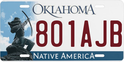 OK license plate 801AJB