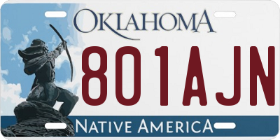OK license plate 801AJN