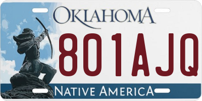 OK license plate 801AJQ