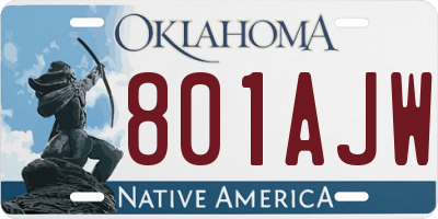 OK license plate 801AJW