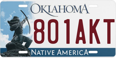 OK license plate 801AKT