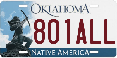 OK license plate 801ALL