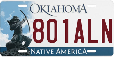 OK license plate 801ALN