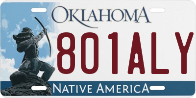 OK license plate 801ALY