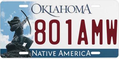 OK license plate 801AMW