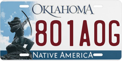 OK license plate 801AOG