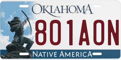 OK license plate 801AON