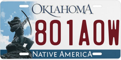 OK license plate 801AOW