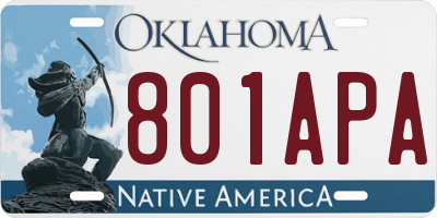 OK license plate 801APA