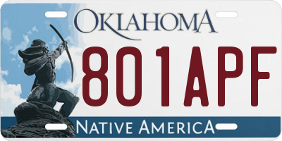 OK license plate 801APF