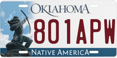 OK license plate 801APW