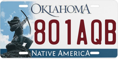 OK license plate 801AQB