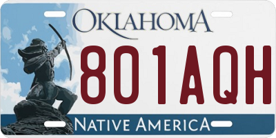 OK license plate 801AQH